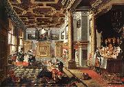 BASSEN, Bartholomeus van Renaissance Interior with Banqueters f Spain oil painting reproduction